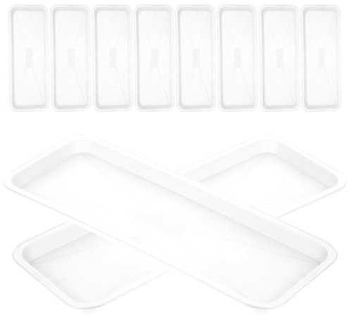 YARNOW Set 10 Vassoi Plastica Rettangolari Per Fioriere Sottovaso Riutilizzabile Per Piante Vasi Bonsai Vaschette Drenaggio Per Casa E Giardino 15.7X5.9X0.8 Pollici
