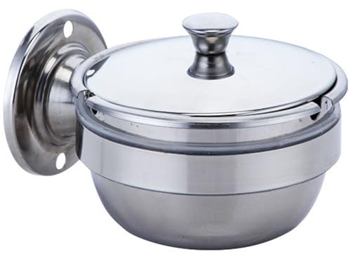 Cigarette Butt Disposal Outdoor Adhesive Stainless Steel Ashtray With Lid & U-Shaped Cigarette Holder Waterproof Practical Ash
