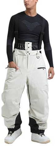 Skihose Herren Baggy Wasserdicht Mit Träger Snowboardhose Thermo Latzhose Gefüttert Warm Schneehose Herren Winter Ski Atmungsaktiv Skihosen Mit Hosenträger Weit Ski Hosen Für Männer Dicke