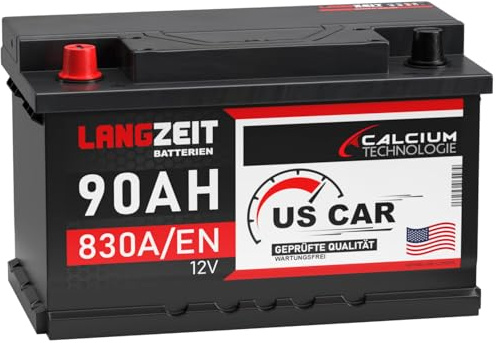LANGZEIT US Autobatterie 90Ah 12V USA Batterie US Car 85Ah 88Ah PPL