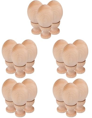 Lurrose 15 Juegos Pintados a Mano Anillos De Huevo Para Freír Cartones De Huevera De Encimera De Codorniz Porta Dispensador De Yema De Huevo De Madera