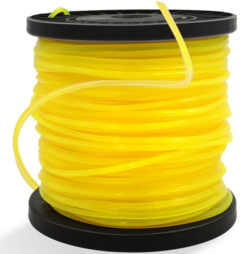 Zeqeey Heavy Duty Square Strimmer Cord Trimmer Line, 0.095 inch - Diagonal Size 3.4mm, 2.4 mm x 100 m, Strong Nylon Grass String Wire Rope for Garden Weed Lawn