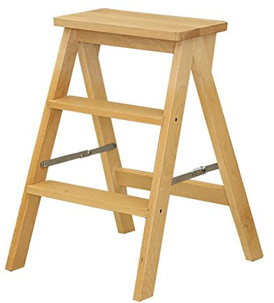 GAOXIONG Escabeau Multifonctionnel d'extérieur pour la Maison, Tabouret de Chaise Multifonction échelle 3 marches, Bois, 60 cm de Haut, 2 Couleurs, Couleur Bois