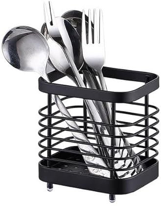 Porte-couteaux Porte-ustensiles de cuisine, porte-ustensiles en acier inoxydable for comptoir, support de séchage d'ustensiles antirouille, organisateur d'ustensiles de couverts Bloc à couteaux(Noir,P