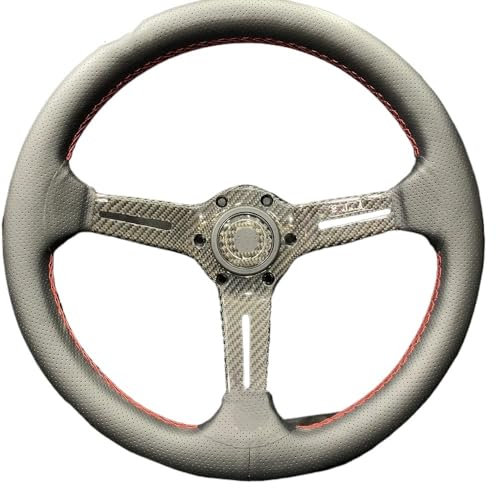 Sportlenkrad 14 Zoll 350 mm Kohlefaser-Lenkrad, Auto-Universal-Sportlenkrad, passend for Racing Drift Holzlenkrad(Size-2)