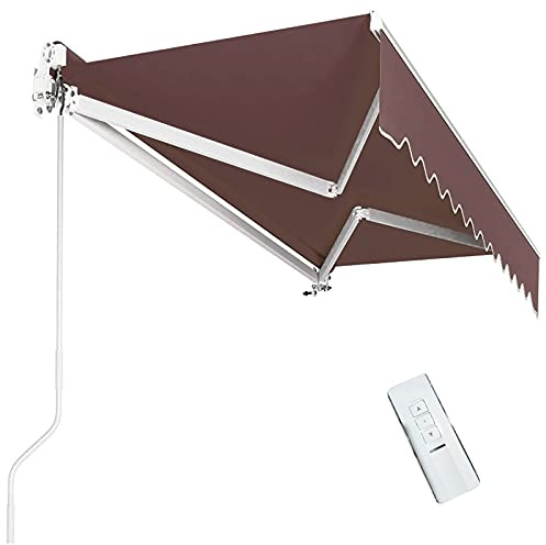 Tenda retrattile per esterni con regolazione della manovella Tenda retrattile manuale motorizzata per balcone Tenda impermeabile in poliestere resistente ai raggi UV 3x2,5 m