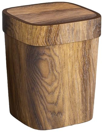 Flkiglm Cubo De Basura Para Baño | Papelera Rectangular Para Dormitorio | Cubo 12 Litros Anti Olores Con Tapa Abatible Para Cocina Habitación Balcón Rincón