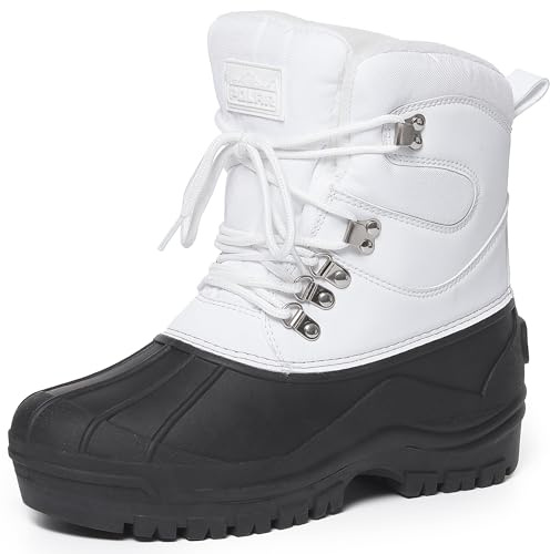 Polar Mens Short Nylon Mesh With Overlay Duck Waterproof Sole Lace Up Winter Snow Boots - UK10/EU44