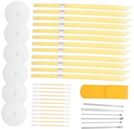COLLBATH 2 Set Kit Candele Auricolari Aromaterapia per Rimozione Cerume con Dischi Protettivi per Pulizia Orecchie e Confortevole per Uso Domestico e