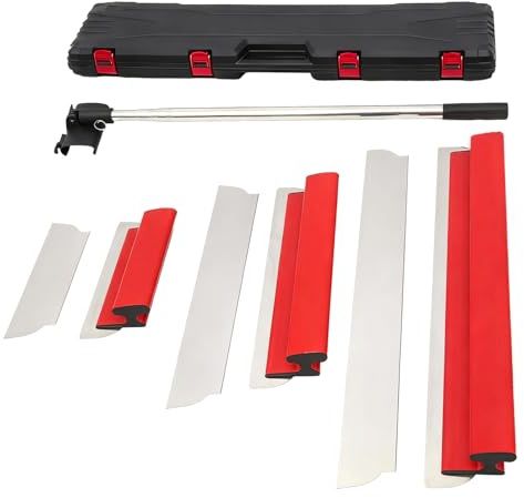 Drywall Skimming Blade Sets 300mm+500mm+800mm, Skimming Blades with 90-120cm Extension Handle Poles, Professional Drywall Skimming Tools for Smoothing Walls and Ceilings
