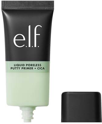 e.l.f. Liquid Poreless Putty Primer + Cica, primer viso per fissare il trucco, attenua visibilmente gli arrossamenti e lenisce la pelle, prodotto vegano e non testato sugli animali