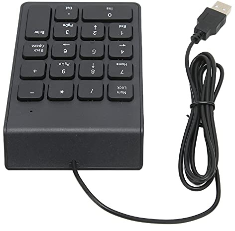 UPALDHOU 18 Teclas Teclado Numérico, Juego Portátil y Enchufe, Construcción Duradera, Ergonómico y Cómodo, Ligero Fácil de Usar, Adecuado para la Computadora Portátil de Escritorio de PC General,