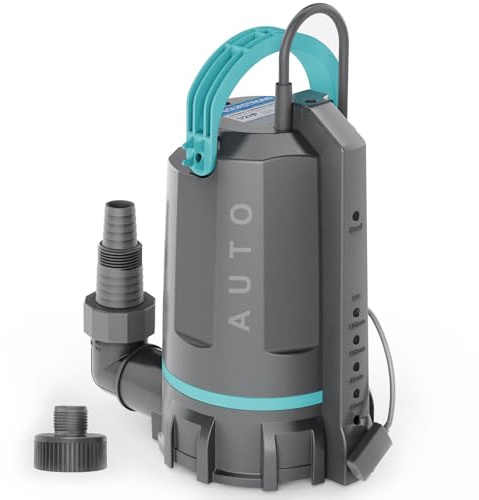 Aquastrong Automatic Sump Pump, 1/2 HP Submersible Water Pump, 3159 GPH Utility Pump High Flow Water Removal for Swimming Pool, Garden Pond, Basement, Window Wells with 10ft Long Power Cord