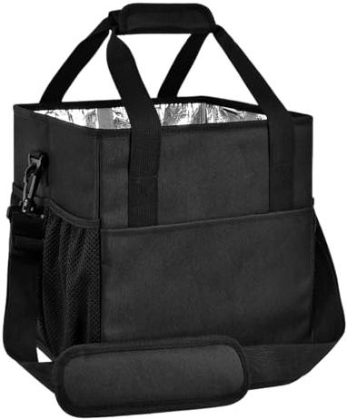 Portabevande – 27 x 28 cm grande contenitore isolato per bevande, pratica funzione pieghevole, porta caffè per 4 tazze con fondo rinforzato, borsa per bevande, succhi di frutta, birra, acqua, flas