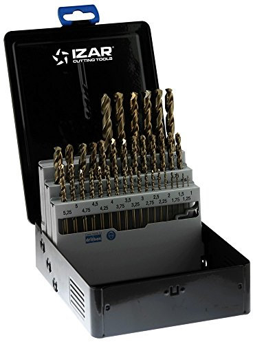 Izar 18367 Juego Brocas 1016, DIN 338N, 1-10 x 0.25 mm, HSSE 5% Co, 37 Piezas