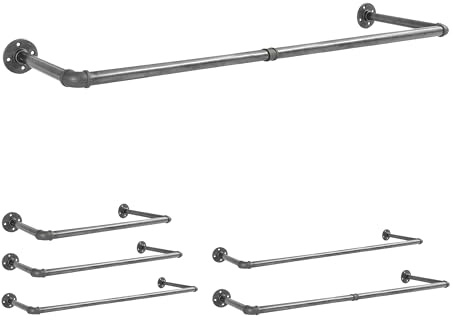 Natural Goods Berlin Kleider-Stange Pipe GARD Wall | Einfache Wand-Montage | Garderoben-Stange im Industrial Design | Kleider-Stangen aus Metall | DIY-Garderobe Temperguss | T30cm * B150cm