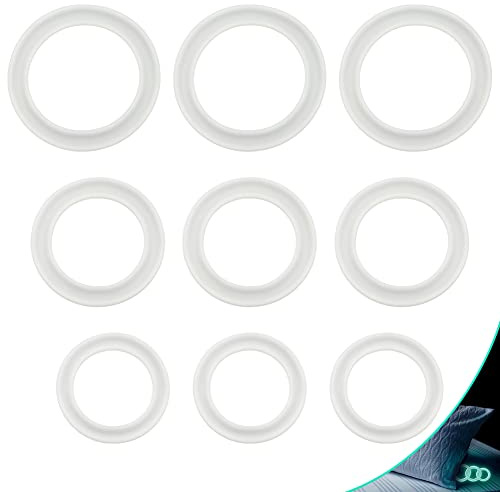 Silikon Penisring - Cockring Set Sexspielzeug für Männer Wasserdichte Ultraweiche Dehnbare Kochringe mit 9 Weißen Leuchtringen Penis Stark Bleiben