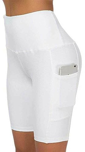Boolavard Short pour Femme avec Poches – Pantalon Court Taille Haute pour Le Contrôle du Ventre, Le Yoga, la Course à Pied, la Gym