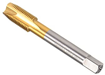 CoCud Tarauds à Vis Cannelés Spirale Métrique M12 x 1.25 Filetage, Taraud à Filetage Hélicoïdal Titanium Revêtu Haute Vitesse Acier 6542 - (Pour Taraudage Perçage Machine) 1 Pcs