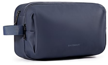 BAGSMART Resetoalettväska för Män och Kvinnor, Vattentät Bärbar Toalettväska, Rakväska, Förvaringsväska med Stor Kapacitet, Lämplig för Sminkborstar och Toalettartiklar, 5L, Blå, Grundläggande
