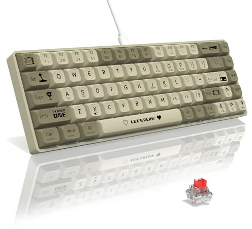 AJAZZ AK680 Kabelanslutet Hot-Swap Mekaniskt Tangentbord - Röd Switch/Grå