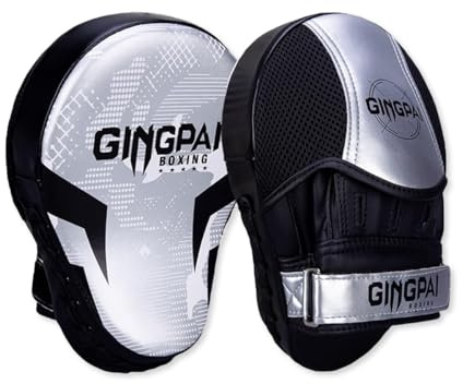OLYSPM 1 Paar Boxpolster,Pratzen Boxen,Gebogene Boxpratzen Bieten Hervorragenden Grip,Reißfeste PU Leder Pratzen Kickboxen für MMA,Kickboxen,Kampfsport,Muay Thai