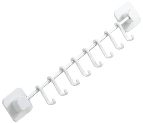Cabilock Küchenbedarf Industriestil Hängeleiste Küchenutensilien Aufhänger 8 Haken Wandhalterung Topf Pfanne Bar Rack