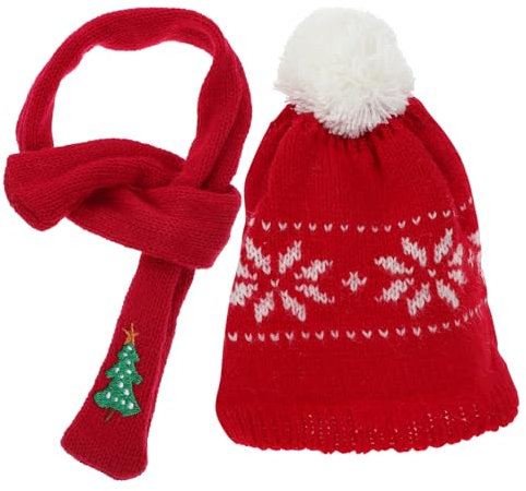 ORFOFE 2er-Pack Mini-schneemann-mütze Und Schal – Weihnachtsmützen Basteln – Miniatur-weihnachtsmannmütze – Weihnachtsbaum-Dekoration – Weiches Strickmaterial