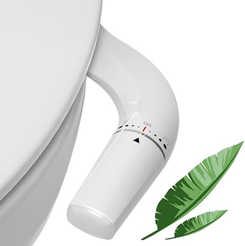 WITHLENT - Bidé de mano ultrafino para inodoro con doble boquilla, accesorio de limpieza delantera y trasera, color blanco