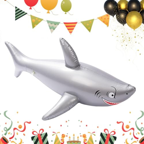 Inflatable Shark Toy | Shark Pool Float Toy | Large Shark, Inflatable Animals Shark Party Decorations, Funny Stylish Realistic Pool Accessories for Pool