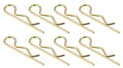 sourcing map 8Pcs 4mmx85mm Zinc-Plated Carbon Steel R Shaped Spring Cotter Pins, R Clips Cotter Pin Spring Fastener for Household Appliances, Sports Equipment, Car Mechanics Repair (Colored)