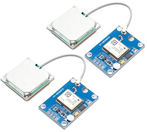 AYWHP 2 PCS GY-NEO6MV2 GPS Flugsteuerungsmodul NEO 6MV2 3V-5V Flugsteuerungs GPS Modul mit Superkeramikantenne, kompatibel mit Arduino (Modul + Antenne)