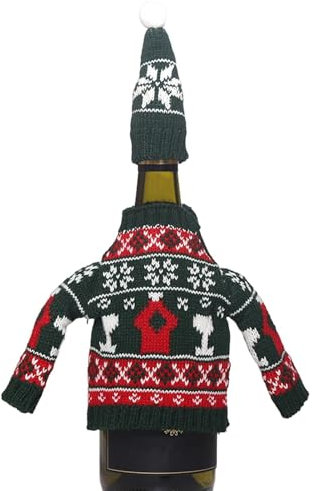 Weihnachts-Bierflaschenhüllen, Weinbeutel, Küchendekoration, Urlaub, Weinsack, Flaschentasche, Weinhülle, Flaschenhüllen – Kühlerschutz, Flaschenhülle, Pullover, Flaschentasche, Wein