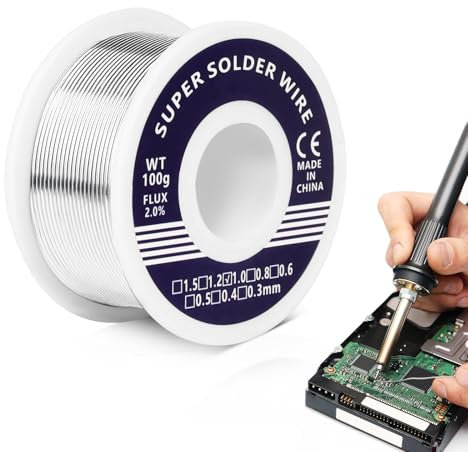 Lötzinn 1mm 100g (Verpackungsgewicht Inklusive) Mit Flussmittel, Lötzinn Mit Kolophoniumkern, Niedrigtemperatur Lötdraht Für Elektrolöten Heimwerkerarbeite Reparaturarbeiten