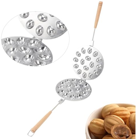 Oreshki Stampo per Biscotti da Forno Oreshnitsa, 16 Stampi Biscotti Alle Noci Torta Oreshek, Forma Stampaggio Metallo Creatore Forma Noci per Panetteria Domestica Dolci
