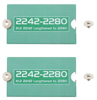 ECSiNG 2 adaptadores M.2 NGFF/NVME de extensión de longitud 2242-2280 SSD, placa de tarjeta de soporte de extensión para carcasa de computadora de PC, 38 x 22 x 0,9 mm