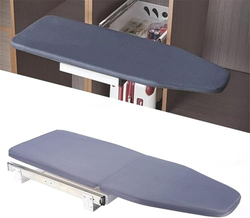 Planche à repasser extensible à 180 ° - Table à repasser pliable dans l'armoire pour tiroir - Armoire à repasser - 80 × 29,5 × 12 cm