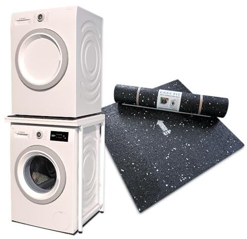 Norvic® Handy Stand – Freestanding Worktop & Washing Machine Stand +1 Anti-Vibration Mat (600×600×8mm) | Multi-Purpose Appliance Stacking Kit for Utility Room, Garage, or Kitchen – 500KG Steel Frame