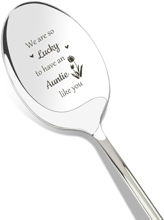 Auntie Gifts,Personalised Auntie Birthday Gifts Mother's Day Presents for Aunties from Nephew from Niece Aunt Gift Ideas Thank You Aunty Mothers Day Gift Womens Christmas Xmas Valentines Teaspoon