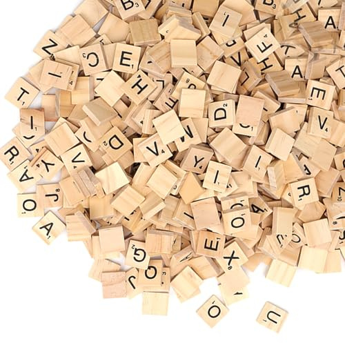KLEHOPE 500 Stück Holzbuchstaben Klein 20x18mm – Lern- & Bastelbuchstaben | Aus Buchenholz, Glatte Kanten, Farbig Klar Gedruckt. Ideal für Vorschulerziehung, Wortspiele, DIY-Deko und Namensschilder