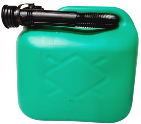 Unibos | 5L Green Jerry Can For Petrol Diesel Fuel With Spout, Emergency Backup Fuel Storage For Cars, Motorcycles, Vans (1 Green)