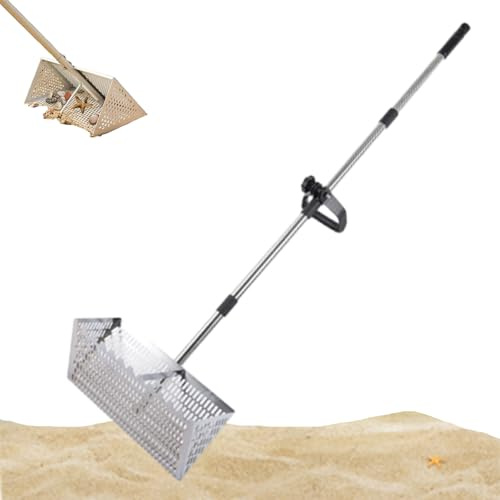 Générique Professionell strandkratta - sandloppkratta, med handtag 140 cm - korg 40 x 20 cm för bete, strandrengöring och barnlek
