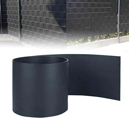 20 tiras resistentes de PVC para jardín y balcón, diseño de doble barra, 50 m x 19 cm, color antracita, pantallas de privacidad duraderas para exteriores