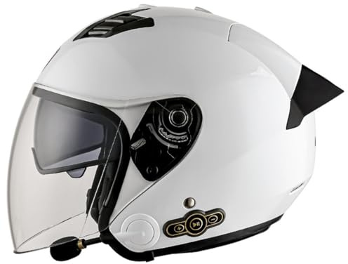 Casco Jet Moto 3/4 Aperto Casco ECEDOT Omologato Caschi Cromwell Casco Da Motociclista Con Visiera Parasole Casco A Scodella Vintage Style Per Uomo Donna 4,XXL:63-64CM