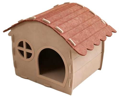 Casa Para Gatos Refugio Transpirable Semi Cerrado De Fieltro Para Mascotas