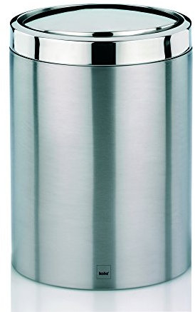 kela Kosmetikeimer 7l, Mülleimer Badezimmer mit Schwingdeckel, Edelstahl Bad Mülleimer ARI, silber matt