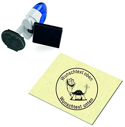 Taucherstempel verrückte Schildkröte - mit Namen & Tauchspruch - ca. Ø 24 mm - 3 Farben