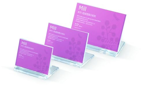 50 Stück Tisch-Namensschild Preisschild Display Tischaufsteller glasklar Werbeschild Acryl PMMA neigungsverstellbar (50x80 mm)