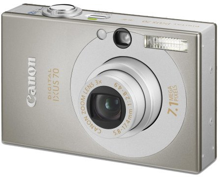 Canon IXUS 70 Digitalkamera (7 MP, 3-fach opt. Zoom, 6,4cm (2,5 Zoll) Display) silber