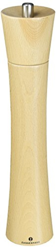 Zassenhaus Salzmühle FRANKFURT, 30 cm, naturbelassenes Buchenholz | Gewürzmühle aus Buchenholz natur, stufenlos einstellbar von pulverfein bis grob, für Salz und Gewürze